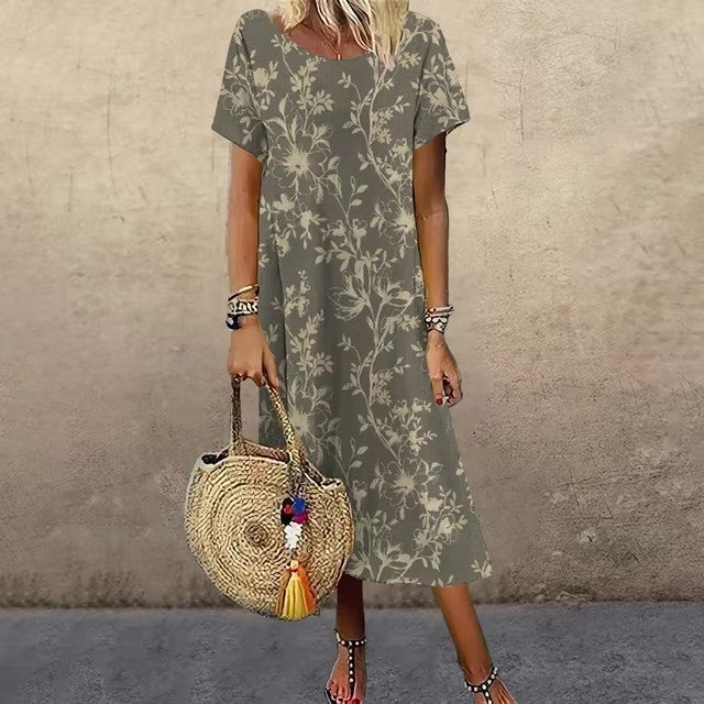 Summer Super Large Beach Short Sleeve Dress – Breezy & Loose Summer Super Large Beach Short Sleeve Dr | Ectron Online
