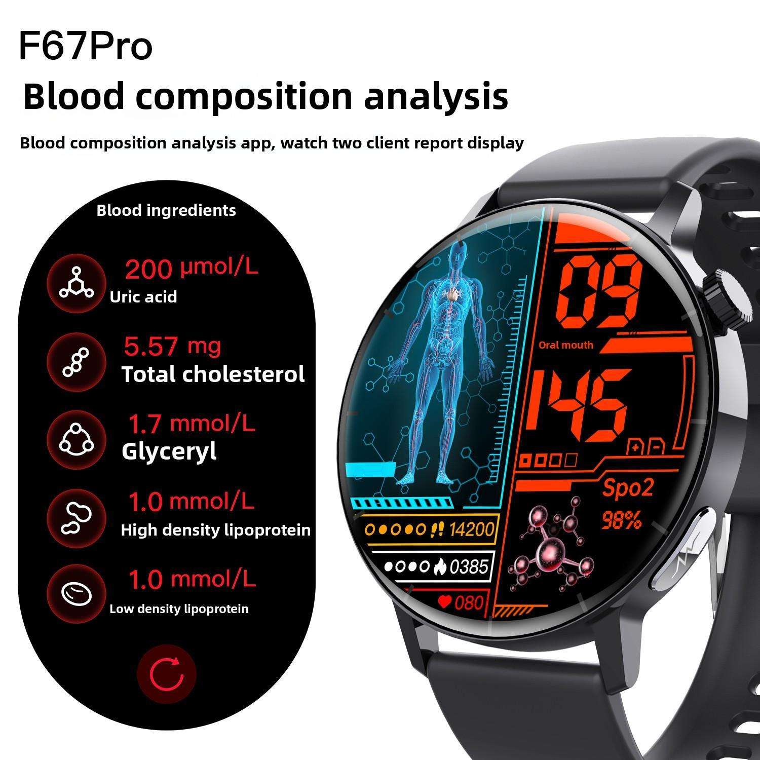 Smart Watch Health Manager | Non-Invasive Blood Glucose & ECG Monitor Smart Watch Non-Invasive Blood Glucose B | Ectron Online