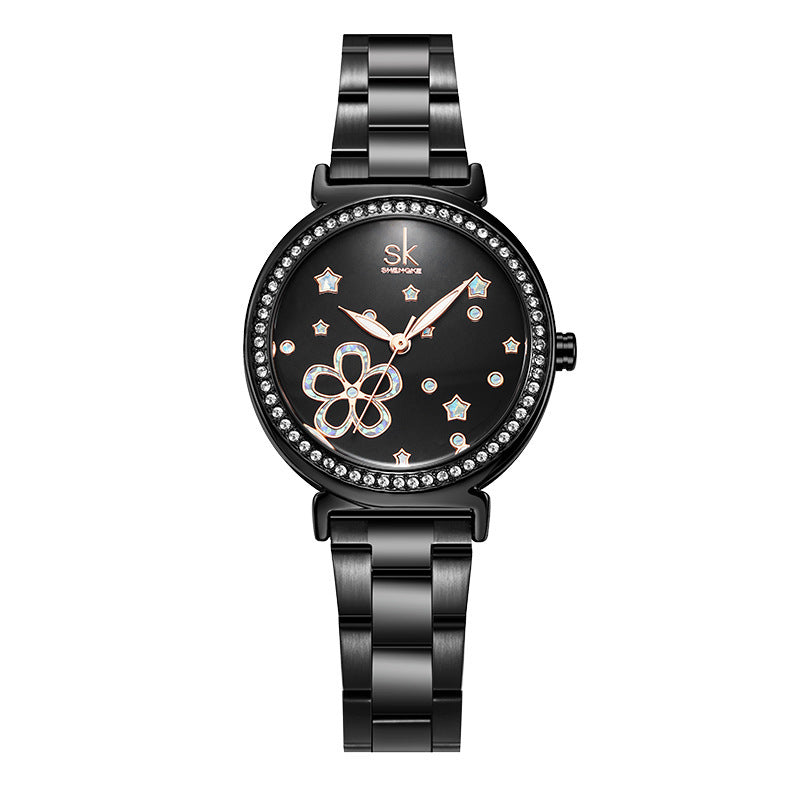 Women's Diamond-Embedded Steel Watch New Women's Steel Belt Diamond Quartz Wa | Ectron Online