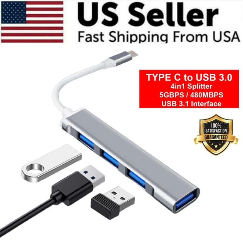 Multiport USB-C Hub Adapter for MacBook Pro & Air - 4K HDMI, USB 3.0 Multiport USB-C Hub Type C To USB 3.0 4K | Ectron Online