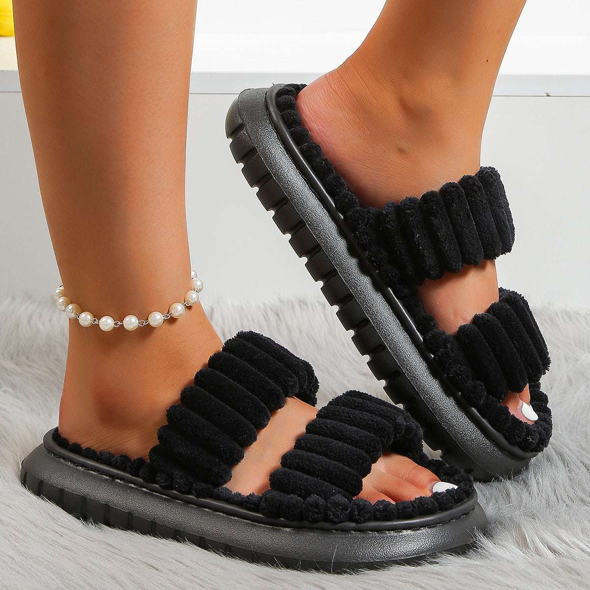 Soft & Comfortable Lamb Wool Cotton Slippers for Women Soft And Comfortable Lamb Wool Women's C | Ectron Online
