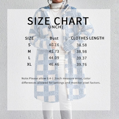 Women's Plaid Fleece Shacket | Lightweight Button-Down Fall Coat Women's Lightweight Plaid Jacket, Button | Ectron Online