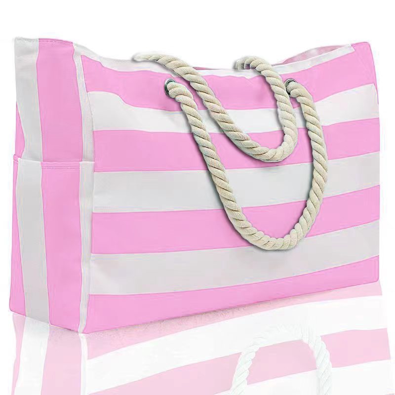 Striped Beach Large Storage Canvas Traveling Bag Striped Beach Large Storage Canvas Trave | Ectron Online