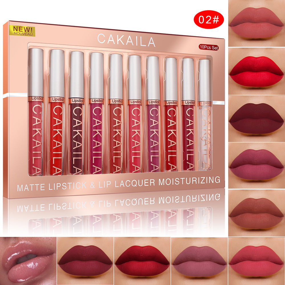 10-Pack Matte Lip Gloss | Nonstick & Waterproof Pack Of 10 Matte Nonstick Cup Waterproof | Ectron Online