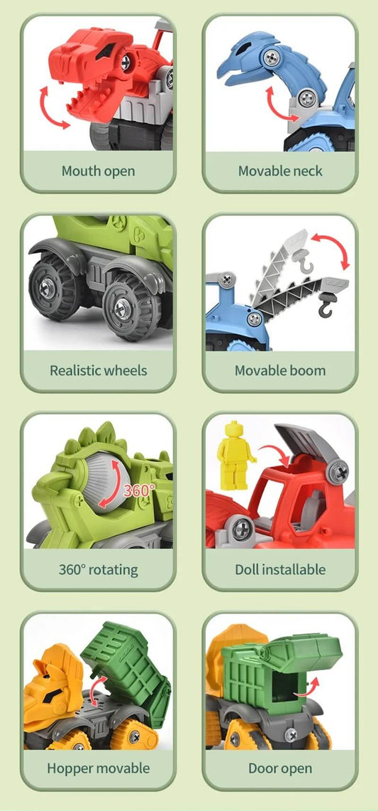 5-Pack Take Apart Dinosaur Toys with Electric Drill 5 Pack Take Apart Dinosaur Set With Elec | Ectron Online