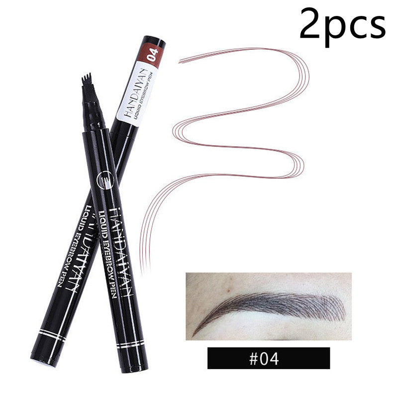 2-piece eyebrow pencil set with 2 black pens, #04 shade, fine brush tips
