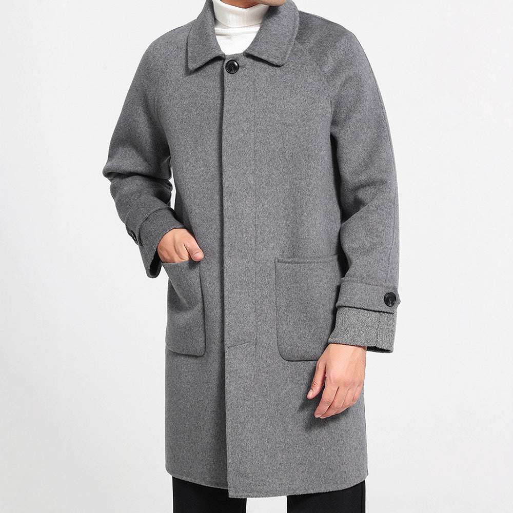 Men's Reversible Wool Mid-Length Coat