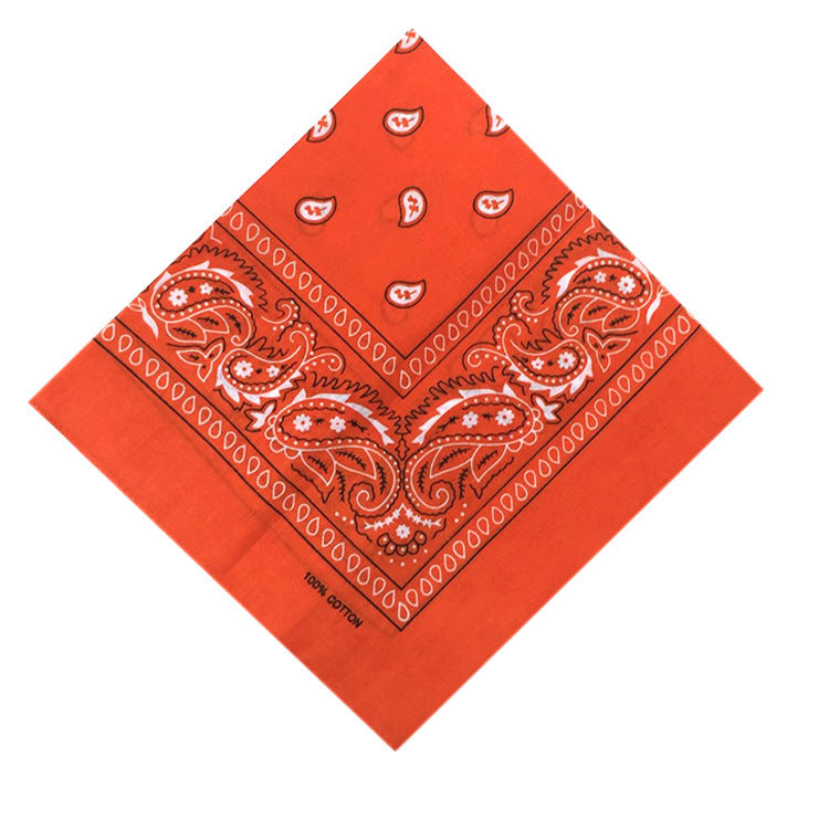 55cm Cotton Cashew Flower Square Scarf Printed Bandanna