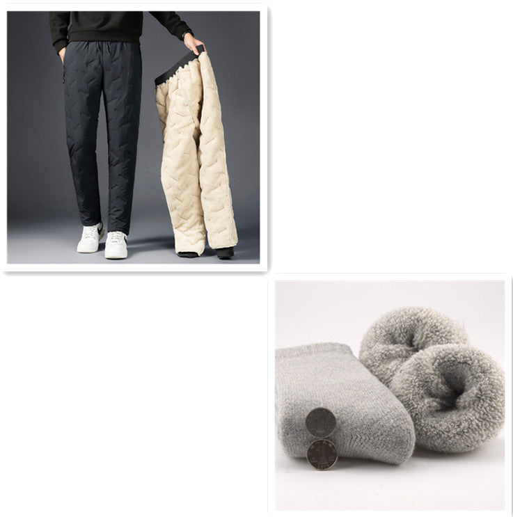 Men's Padded Cotton & Cashmere Trousers
