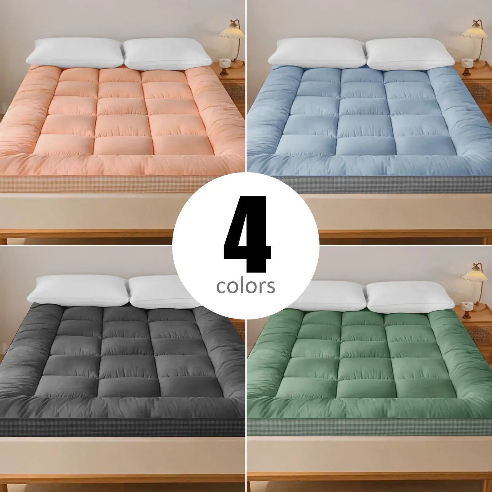 Mattress With Checkered Three-dimensional Edges, 4 Colors, Twin Size