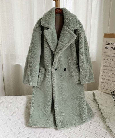 Thickened Lamb Fleece Coat for Women Lapel Lamb Fleece Coat With Pockets Faux | Ectron Online