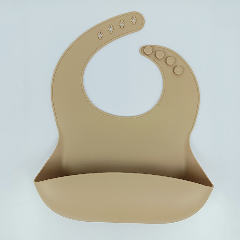 {{ brand }} Elegant Silicone Baby Bib – Waterproof, Soft & Easy to Clean Brown - New Children Eating Silicone Bib