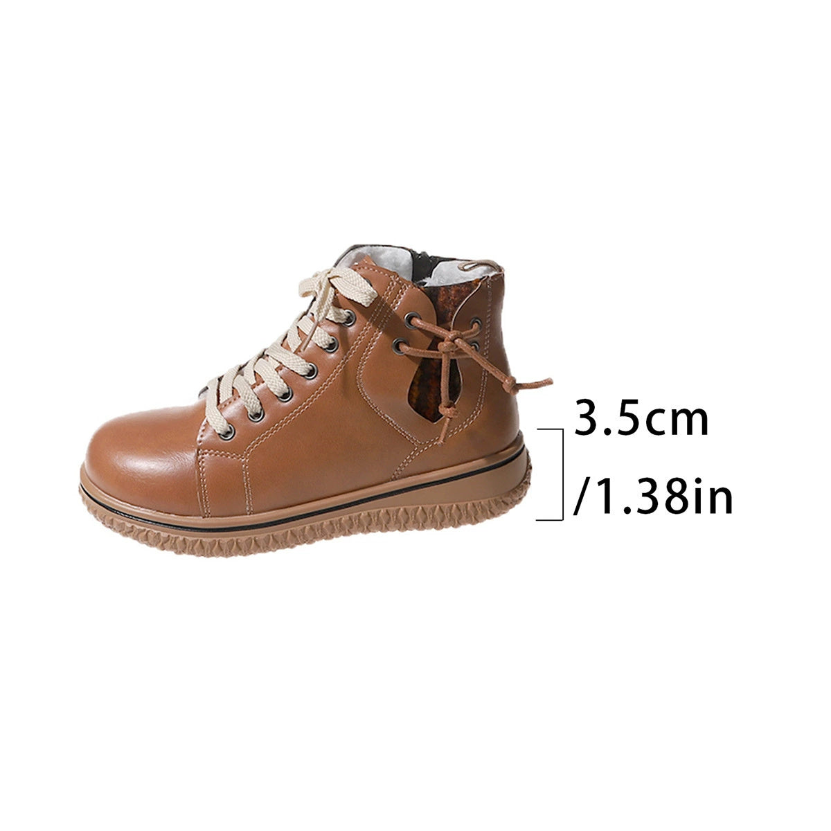 Cotton-Padded Flat Martin Boots with Zip & Lace-up Women's Flat Heel Martin Boots Lace-up Z | Ectron Online