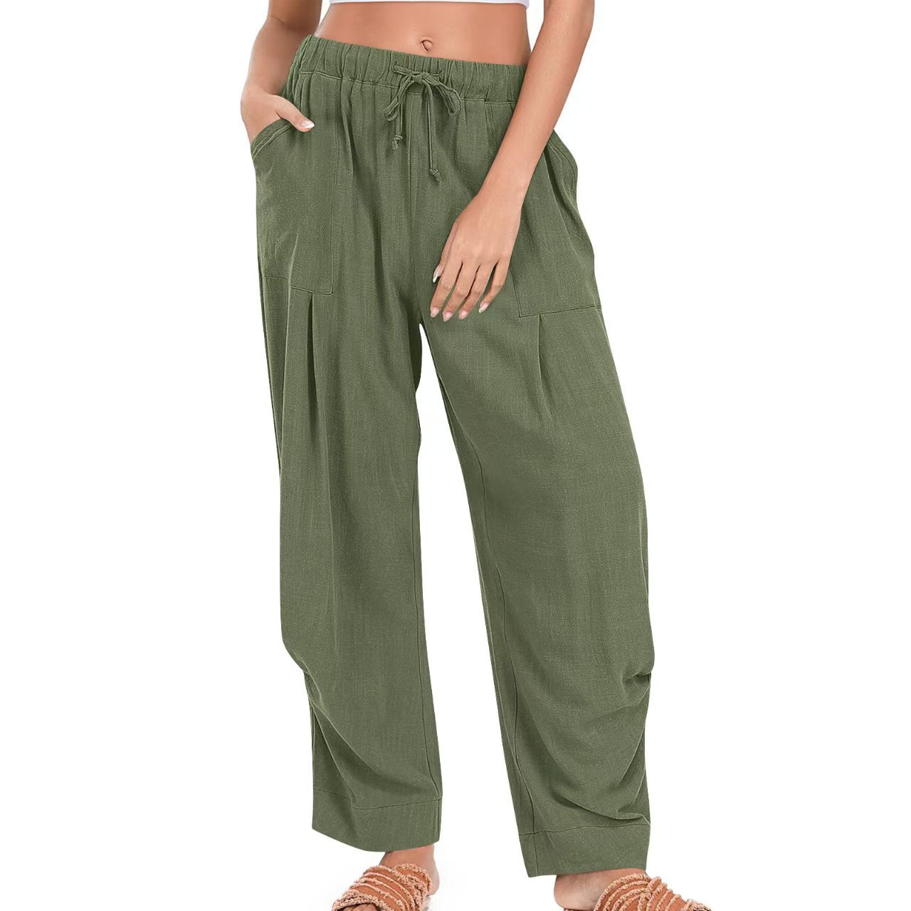 Women's Cotton-Linen Loose Lounge Pants