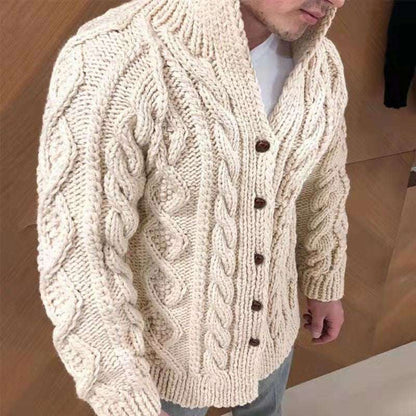 Knit Cardigan with Rope Button Closure
