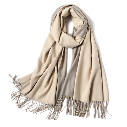 Korean double-sided faux cashmere shawl