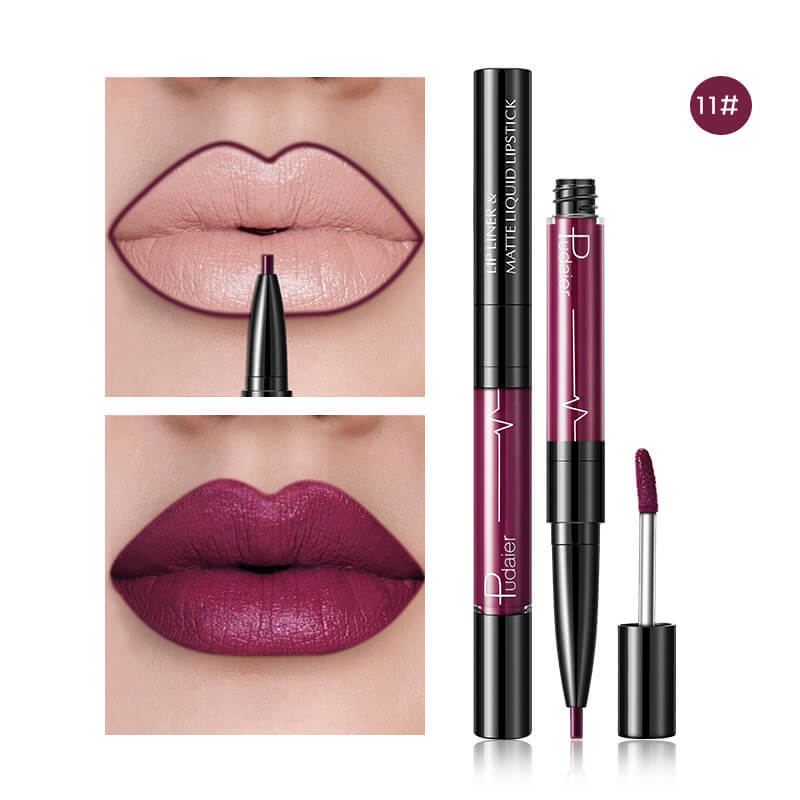 Pudaier Matte Lip Gloss & Liner 2-in-1 Kit Pudaier Matte Lip Gloss Lip Liner 2 in1 | Ectron Online