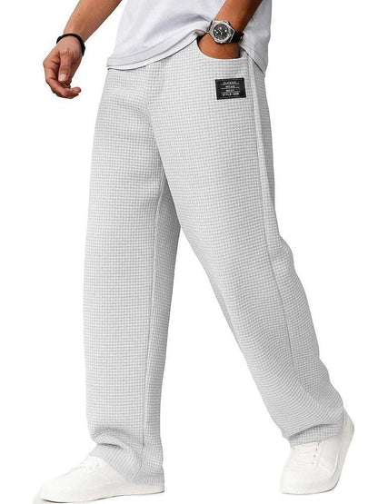 Men's Waffle Straight-Leg Trousers