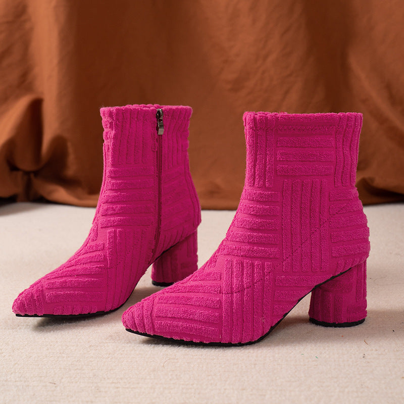 Fashionable High Heels: Pointed Toe Zip Boots Women's Shoes | Ectron Online