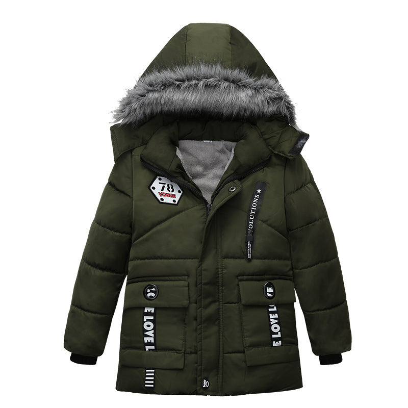 Fashion Boys' Thick Letter Print Hooded Jacket - Cotton Fashion Boys Thicken Letter Print Hooded | Ectron Online