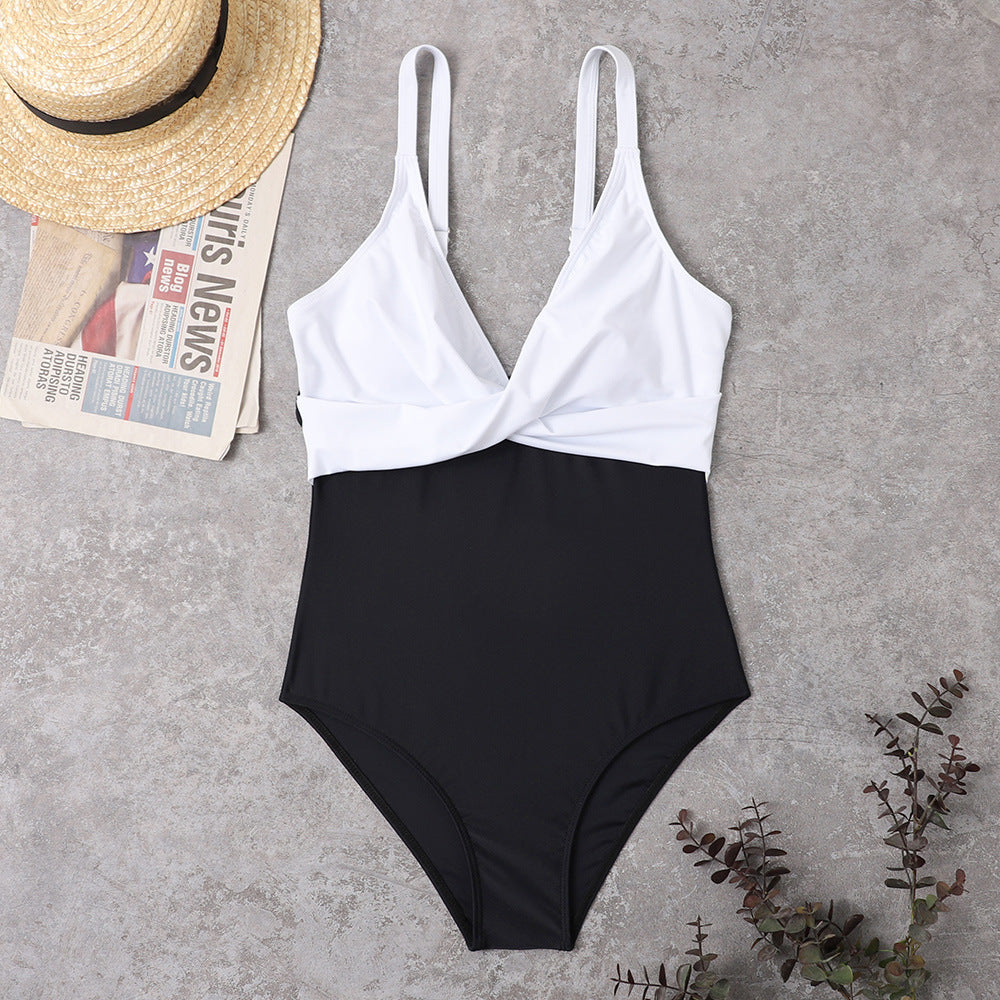 Slimming Color Matching One-piece Bikini Swimsuit For Women Slimming Color Matching One-piece Bikini | Ectron Online