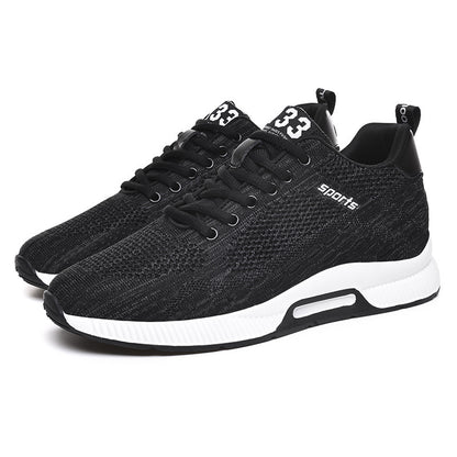 Fly-knit Sneakers Mesh Wear-resistant Increased 6cm Men's Shoes