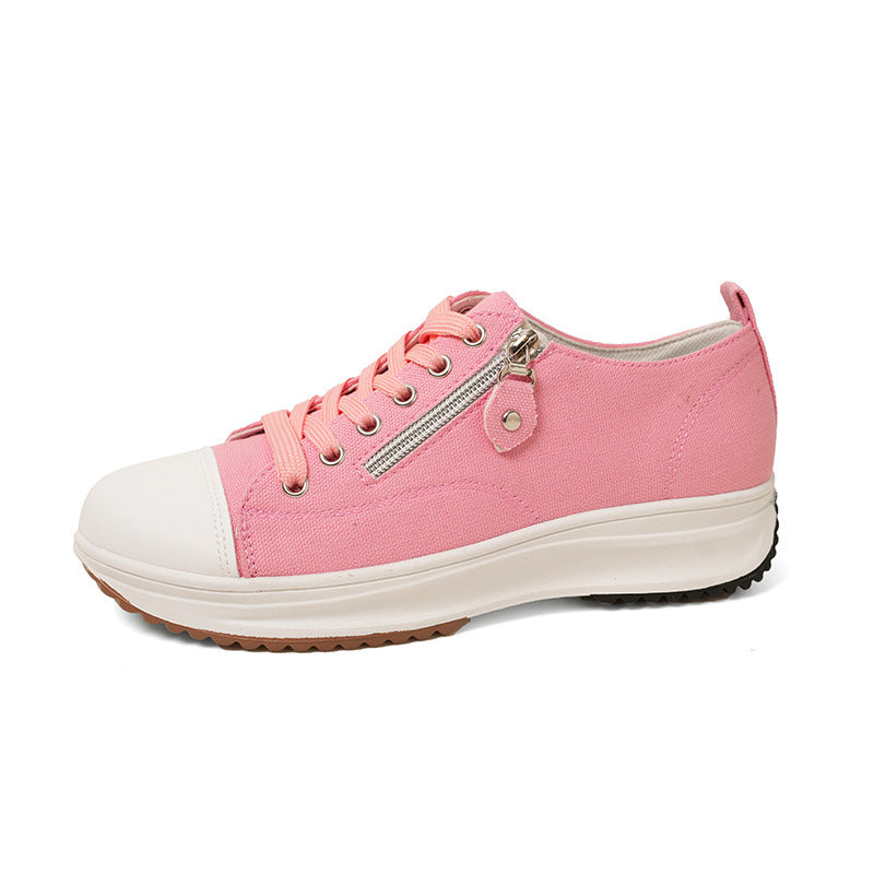 Plus Size Women’s Lace-Up Platform Pumps – Round Head Casual Style Plus Size Solid Color Low Cut Fashion Ro | Ectron Online