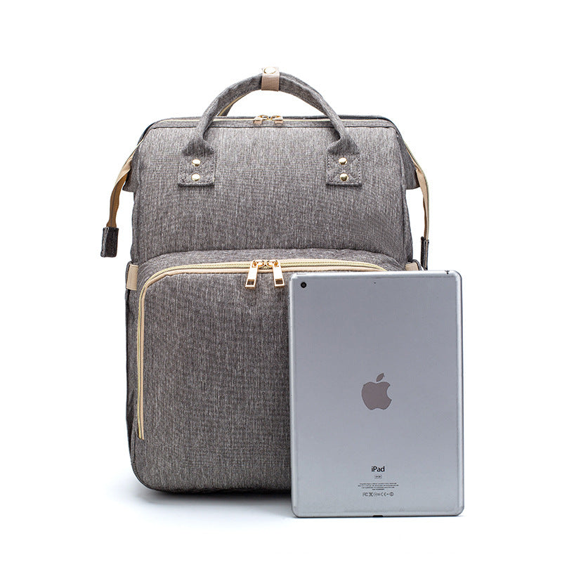 3-in-1 Diaper Bag Backpack with Folding Baby Bed & USB Charging Port USB Charging Version Mommy Bed Backpack | Ectron Online