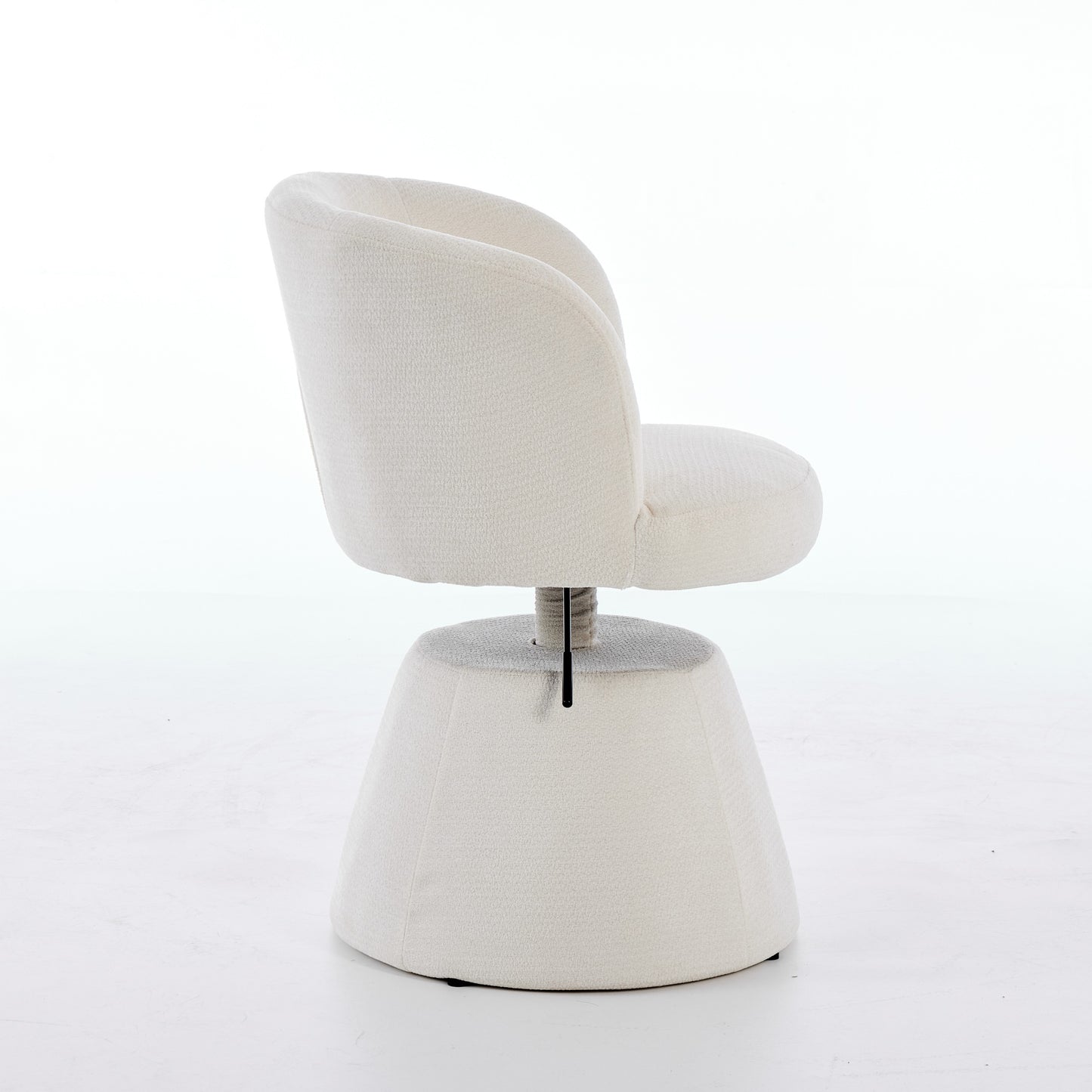 Swivel Chenille Bar Stool - Adjustable Height Vanity & Dining Chair