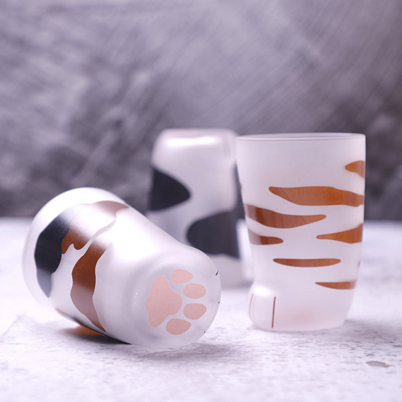 Creative Cat Paw Glass Mug - Cute Tiger Paw Coffee Tumbler