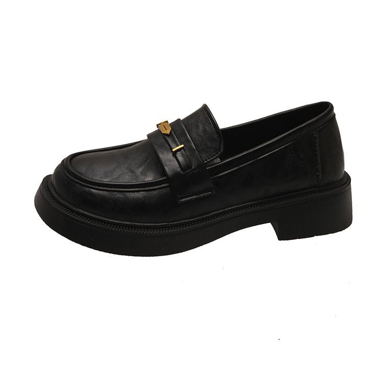 All-match Metal Commuter Soft Bottom Soft Surface Small Leather Shoes
