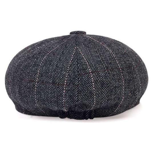 Autumn And Winter Woolen Octagonal Hat Plus Size Newsboy Cap