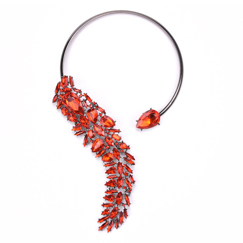 Luxury Full Diamond Flower Necklace - Sparkling Statement Luxury Full Diamond Flower Necklace | Ectron Online