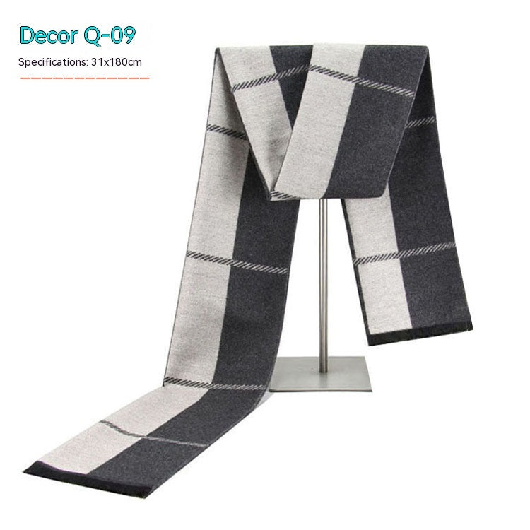 Men's Striped Winter Scarf Men's Striped Winter Warm Artificial Cas | Ectron Online