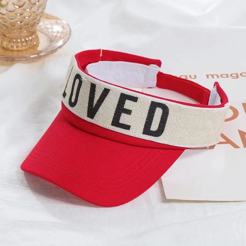 Sunlight Blocker Korean Summer Hat - No Top LOVED Design Sunlight Blocker For Summer Letter Witho | Ectron Online