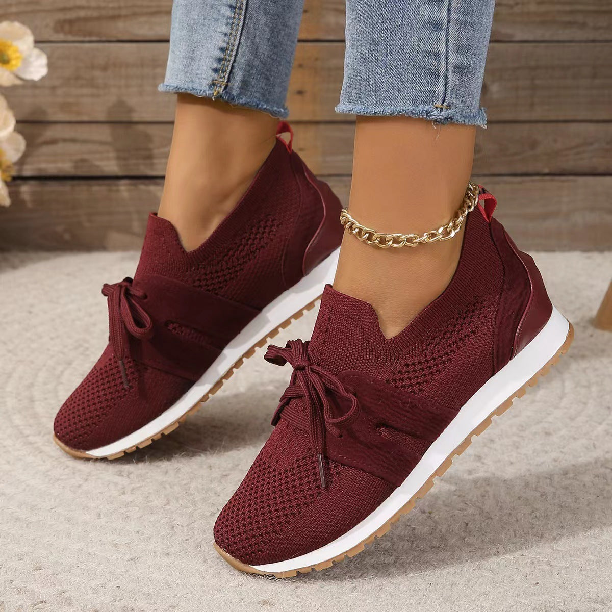 Women's Comfortable Fly Woven Mesh Lace-up Casual Shoes Women's Comfortable Fly Woven Mesh Lace- | Ectron Online