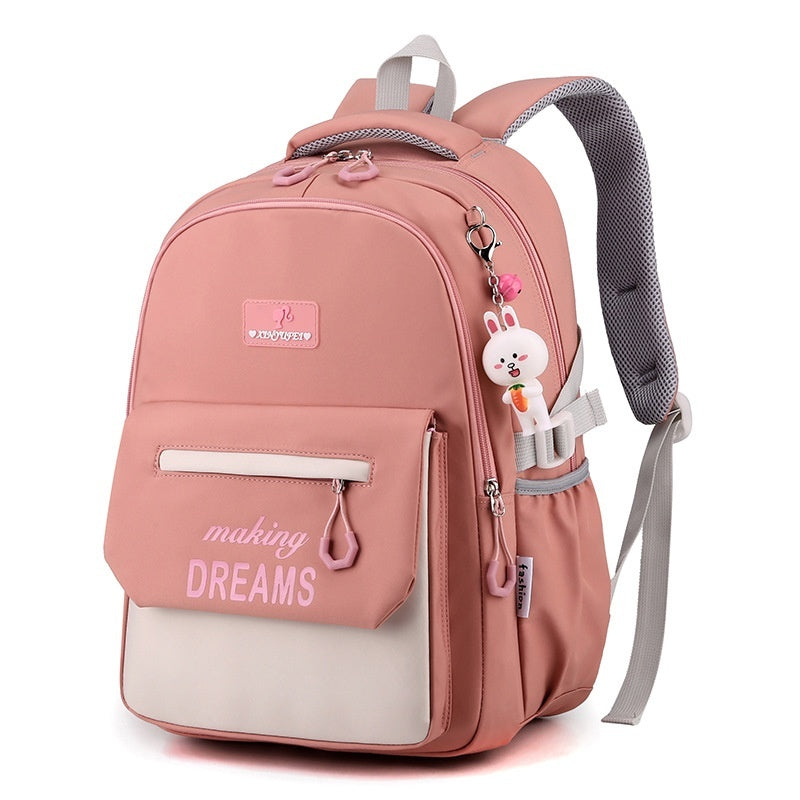 Lightweight Contrast Schoolbag for Girls – Waterproof & Spacious Primary School Student Schoolbag Lightwe | Ectron Online