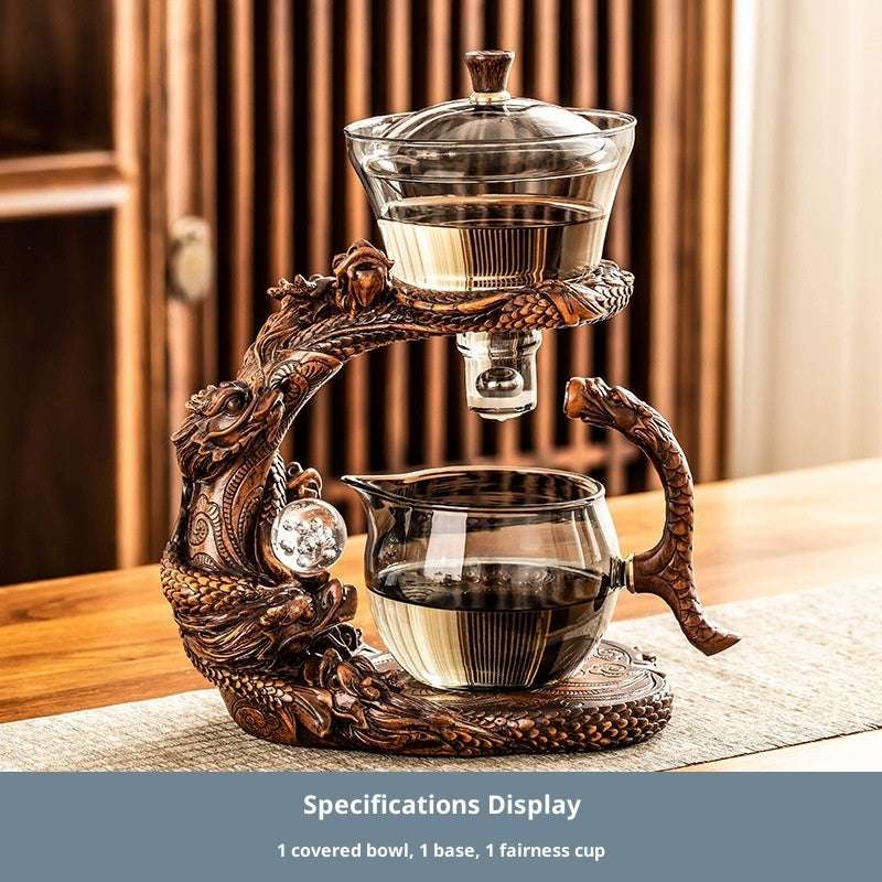 Dragon Year Automatic Lazy Glass Tea Set


