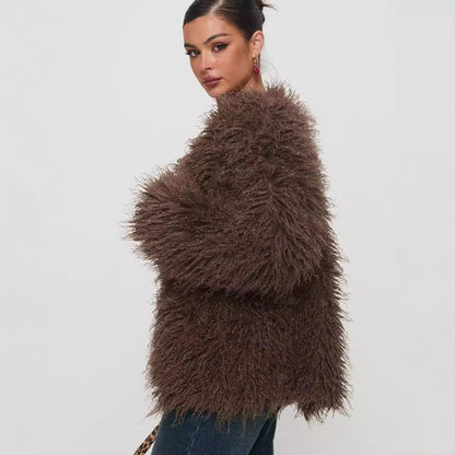 Women's Faux Fur Jacket | Elegant & Cozy Winter Fur Coat Coat Faux Fur Jacket | Ectron Online