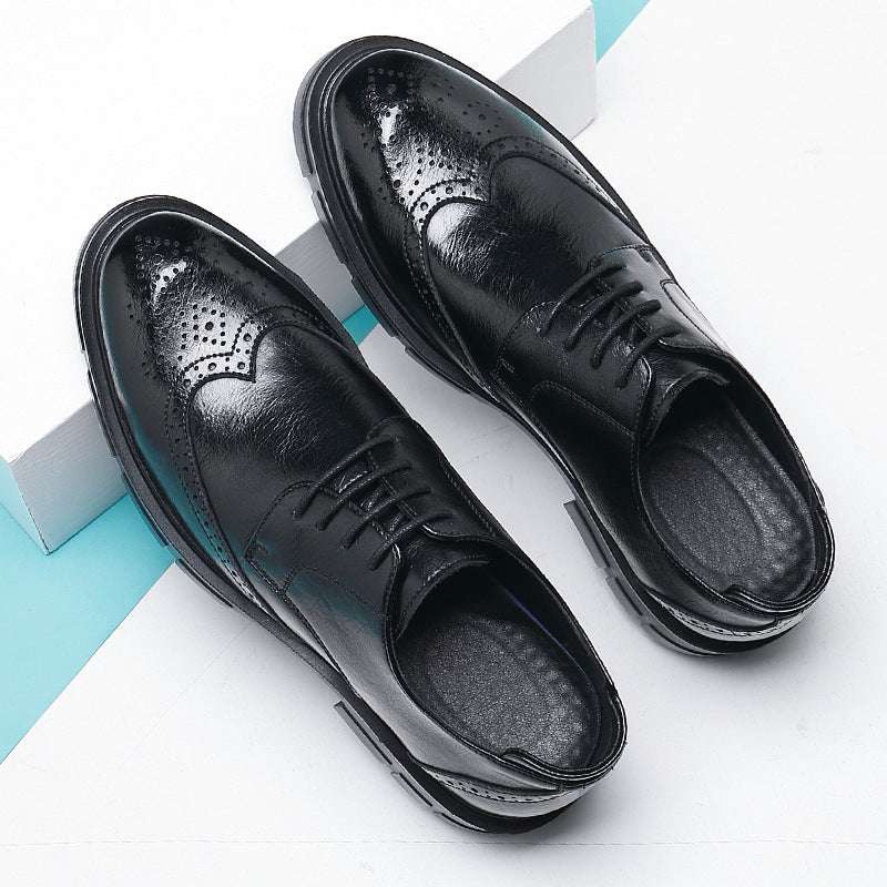 Men's Cowhide Business Suit Casual Elevator Shoes