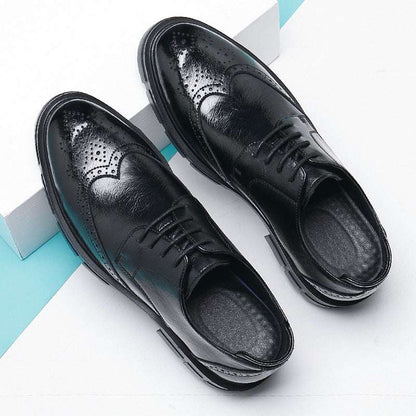 Men's Cowhide Business Suit Casual Elevator Shoes