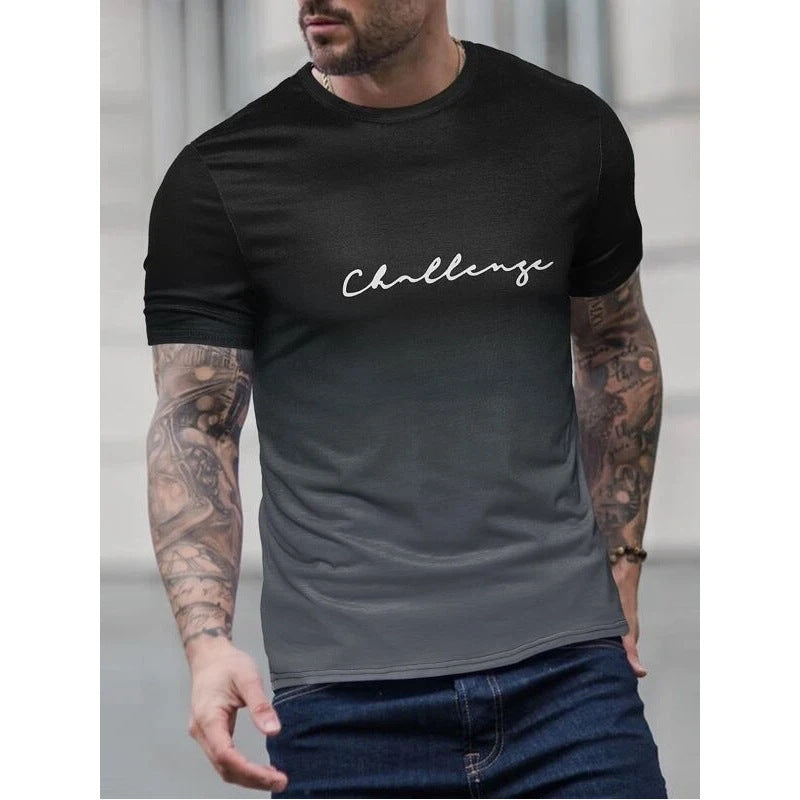 Summer Round Neck T-shirt – Loose Fit with Letter Print Summer Round Neck Loose Letter Print Sho | Ectron Online