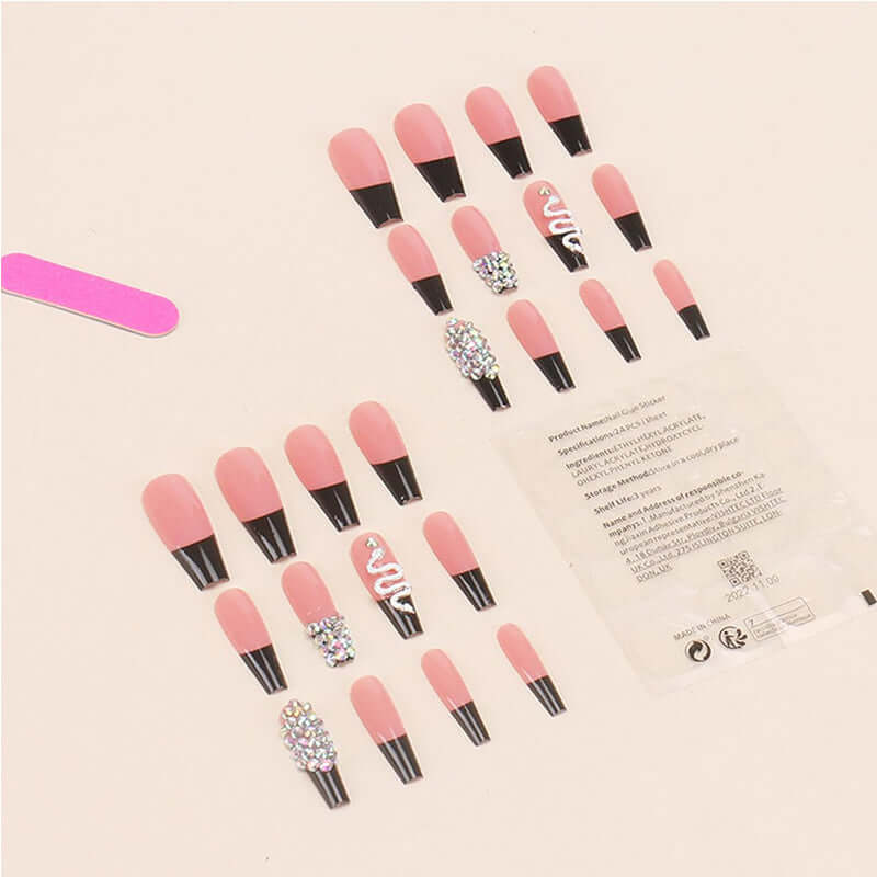 24pcs Diamond Snake Nail Art 24 PCS Diamond Snake Nail Art, Long Leng | Ectron Online