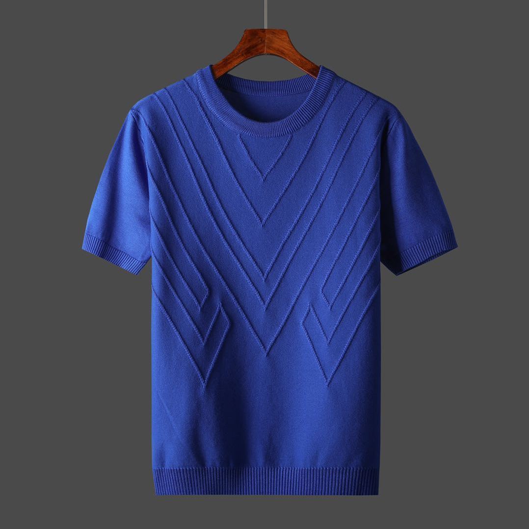 Men’s Slim-Fit Solid Tee – Casual Round Neck Bottoming Shirt Men's Fashion Casual Slim-fit Solid Colo | Ectron Online