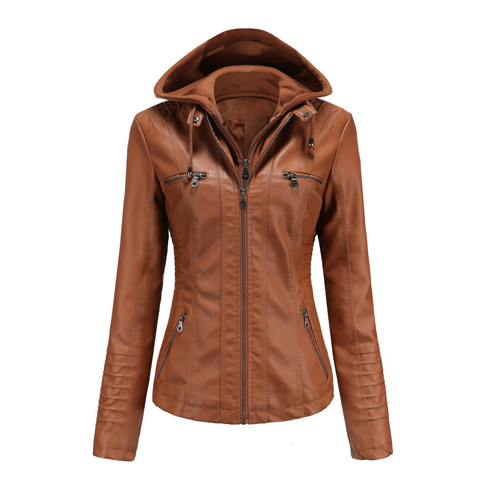 Detachable Hoodie Leather Jacket Outerwear & Jackets | Ectron Online