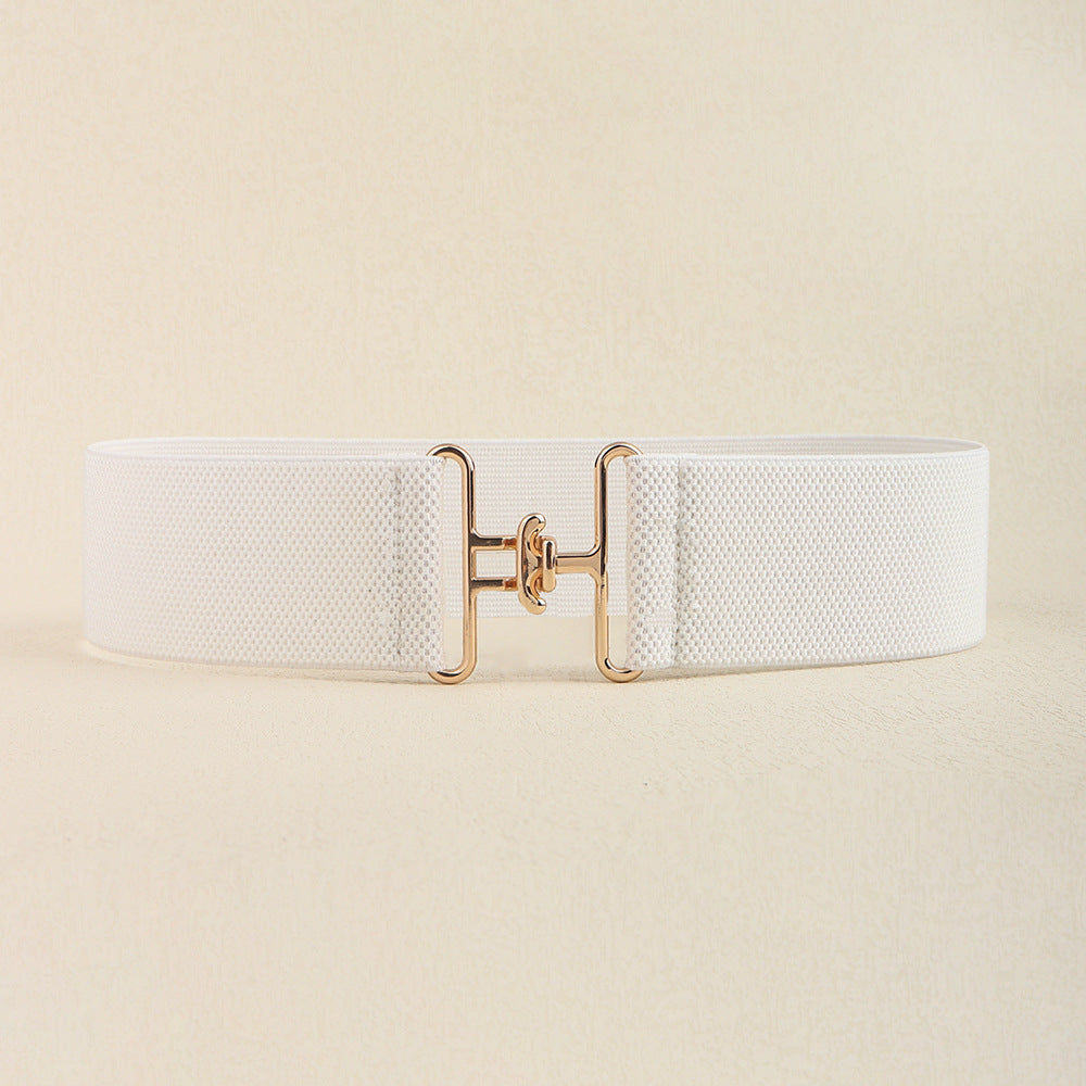 Elastic Women's Belt Matching Suit 5cm Plain Simple Hanging Buckle All-matching