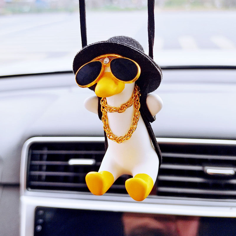 Pistol Cowboy Duck Car Rearview Mirror Pendant - Cool Anime Decoration Pistol Cowboy Duck Car Rearview Mirror P | Ectron Online