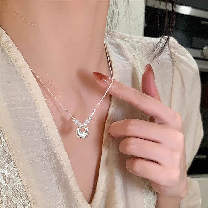 Butterfly pearl necklace with small butterfly pendant on fine chain