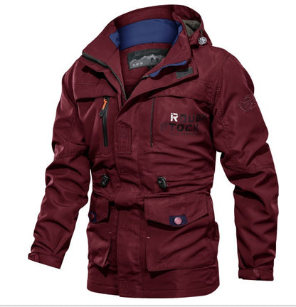 Men's Casual Mid-Length Hooded Outdoor Jacket - Plus Size Men's Medium To Long Casual Outdoor Hood | Ectron Online