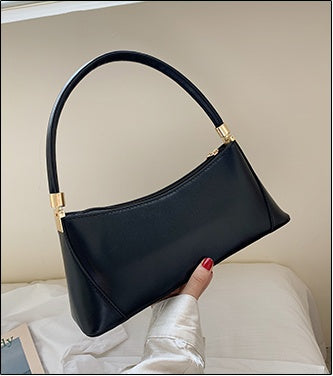 Pure color PU leather handbag shoulder bag